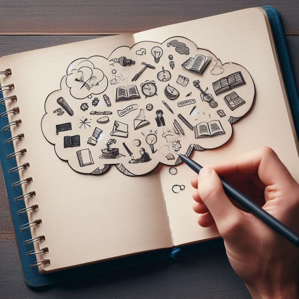 libreta con ideas de storytelling
